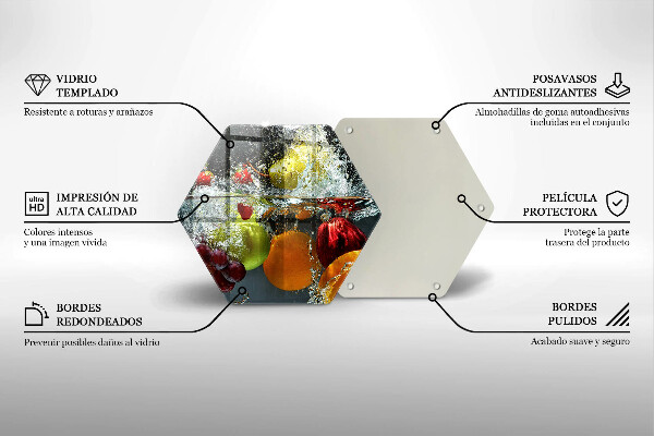 Deska szklana do kuchni Soczyste owoce w wodzie