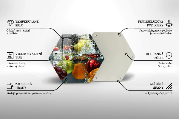 Deska szklana do kuchni Soczyste owoce w wodzie