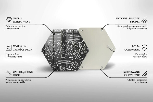 Deska szklana do kuchni Ilustracja pizza