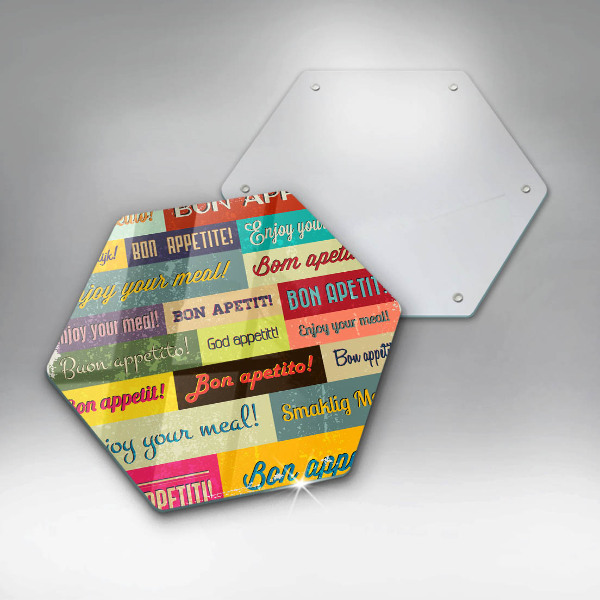 Deska szklana do kuchni Napisy Smacznego języki