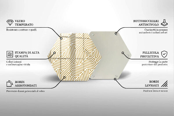 Deska szklana do kuchni Geometryczne linie