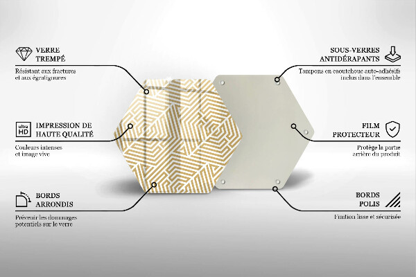 Deska szklana do kuchni Geometryczne linie