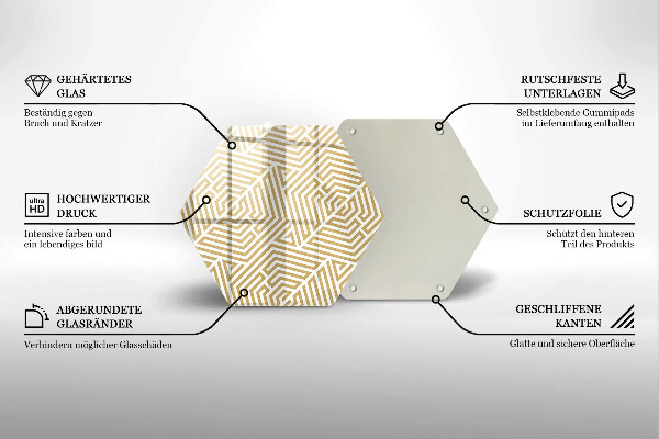 Deska szklana do kuchni Geometryczne linie