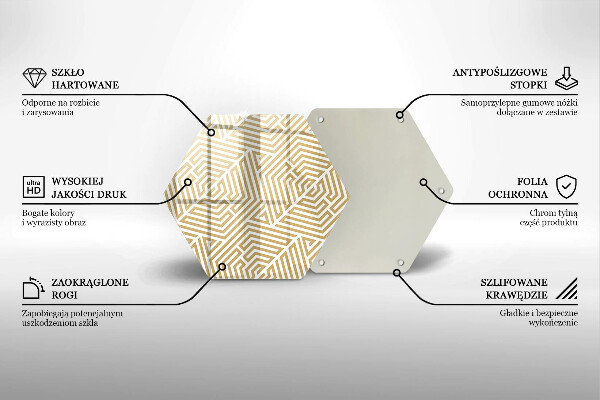 Deska szklana do kuchni Geometryczne linie