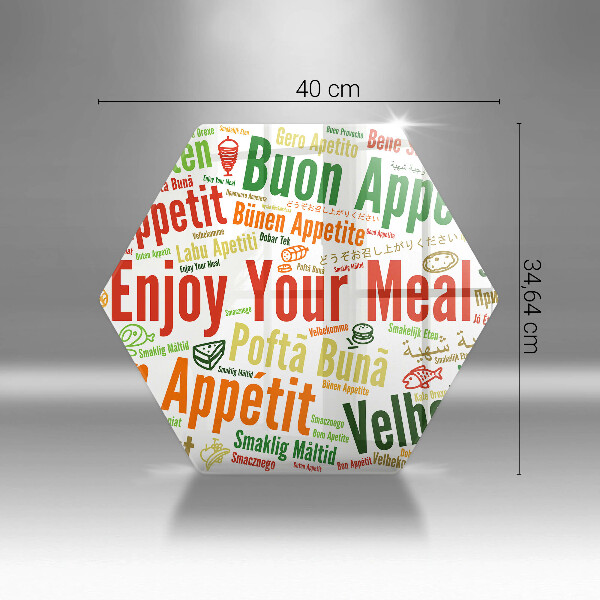 Deska szklana do kuchni Napisy Smacznego języki