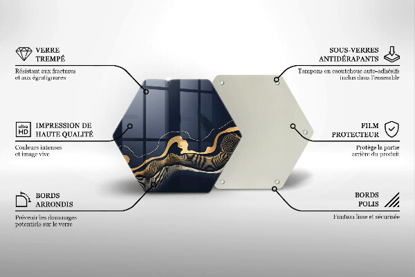 Deska szklana do kuchni Abstrakcja złote linie
