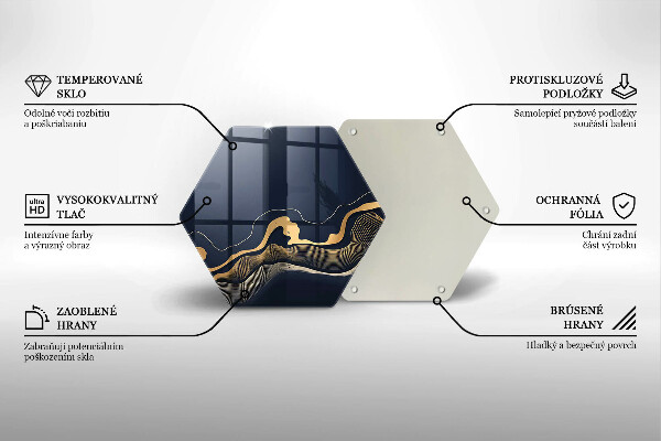 Deska szklana do kuchni Abstrakcja złote linie