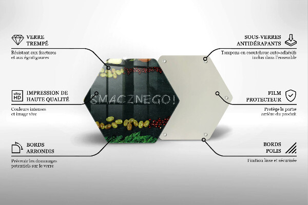 Deska szklana do kuchni Napis Smacznego!