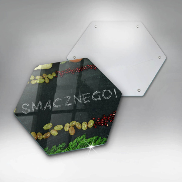 Deska szklana do kuchni Napis Smacznego!