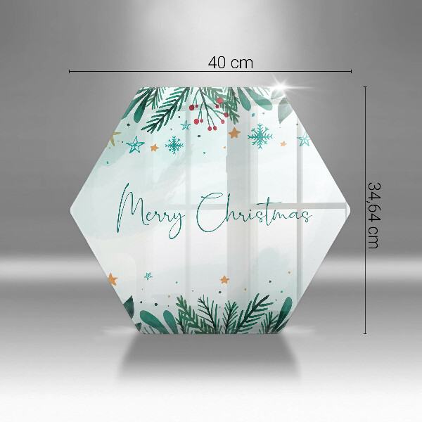 Deska szklana do kuchni Napis Merry Christmas