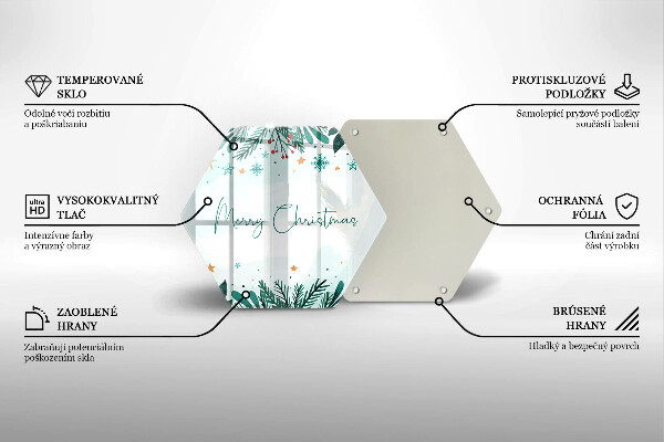 Deska szklana do kuchni Napis Merry Christmas