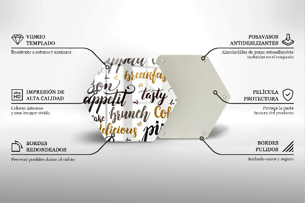 Deska szklana do kuchni Napisy Bon appetit