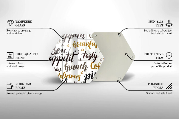 Deska szklana do kuchni Napisy Bon appetit