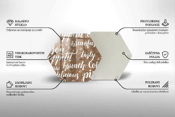 Deska szklana do kuchni Napisy Bon appetit