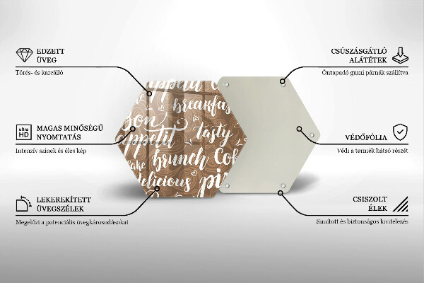 Deska szklana do kuchni Napisy Bon appetit