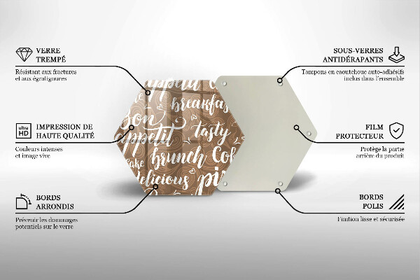 Deska szklana do kuchni Napisy Bon appetit