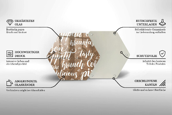 Deska szklana do kuchni Napisy Bon appetit