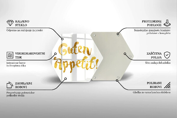 Deska szklana do kuchni Napis Guten Appetit!