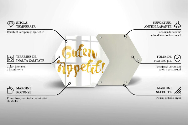Deska szklana do kuchni Napis Guten Appetit!