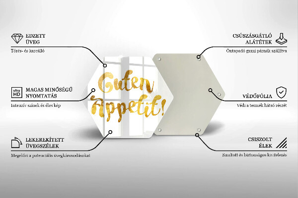 Deska szklana do kuchni Napis Guten Appetit!