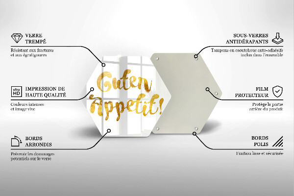 Deska szklana do kuchni Napis Guten Appetit!