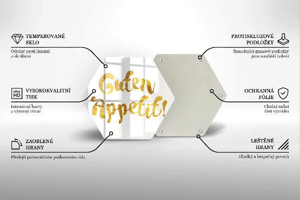 Deska szklana do kuchni Napis Guten Appetit!
