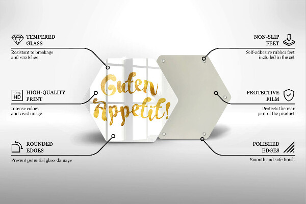 Deska szklana do kuchni Napis Guten Appetit!