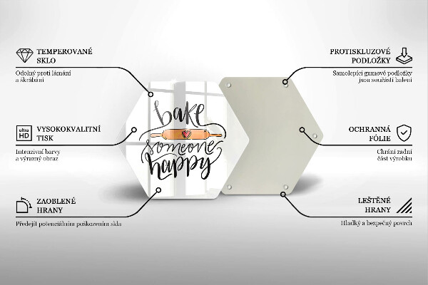 Deska szklana do kuchni Bake someone happy