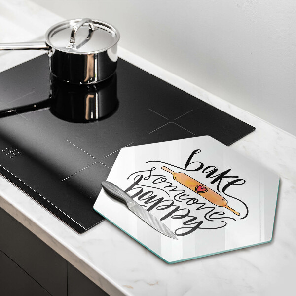 Deska szklana do kuchni Bake someone happy