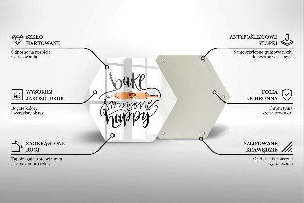 Deska szklana do kuchni Bake someone happy