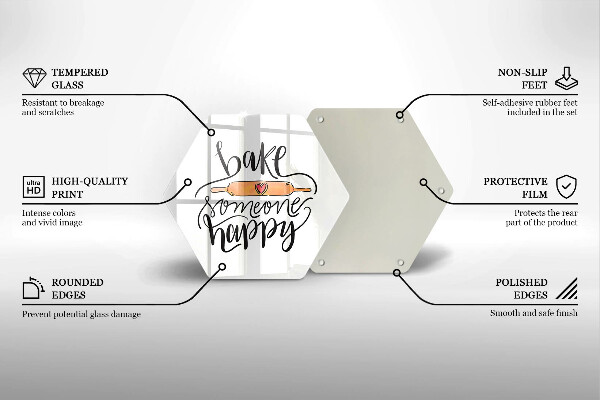 Deska szklana do kuchni Bake someone happy