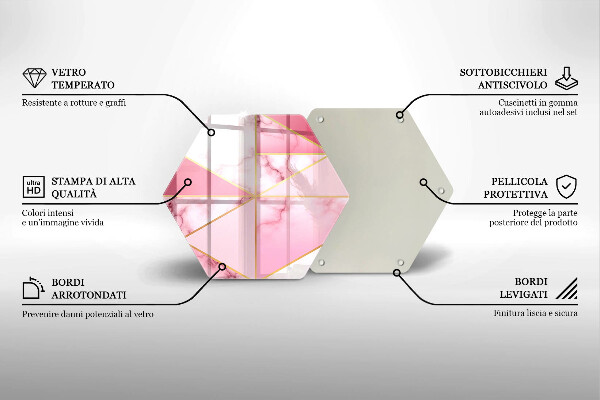 Deska szklana do kuchni Geometryczny marmur