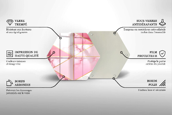 Deska szklana do kuchni Geometryczny marmur