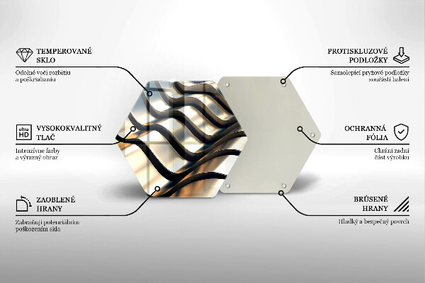 Deska szklana do kuchni Metalowe kształty 3D