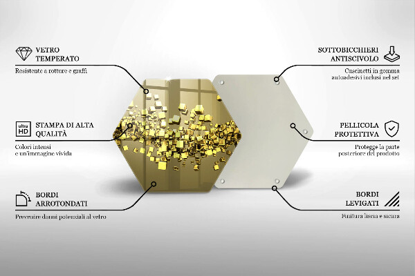 Deska szklana do kuchni Abstrakcja geometria 3D