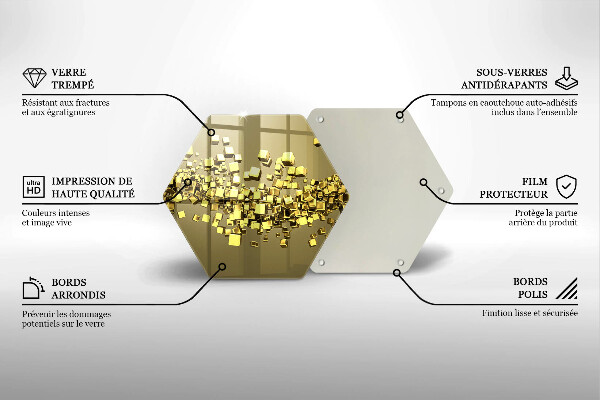 Deska szklana do kuchni Abstrakcja geometria 3D