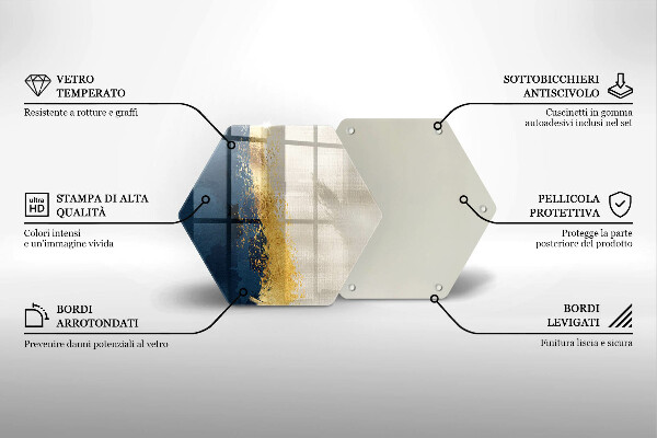 Deska szklana do kuchni Abstrakcja złoto