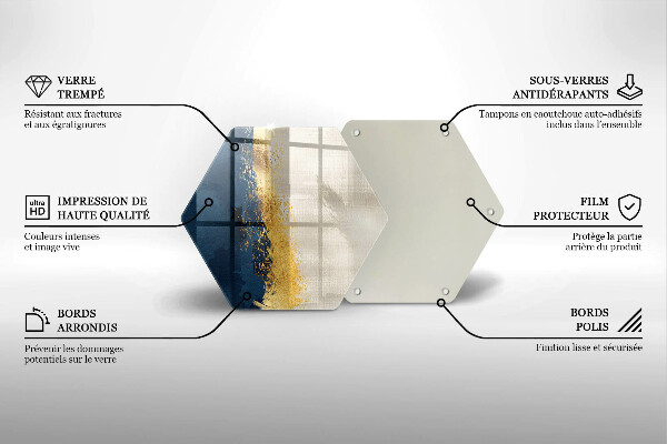 Deska szklana do kuchni Abstrakcja złoto