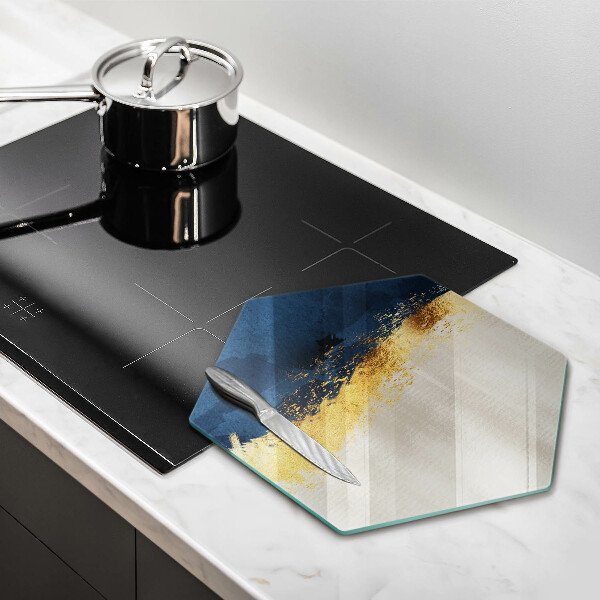 Deska szklana do kuchni Abstrakcja złoto