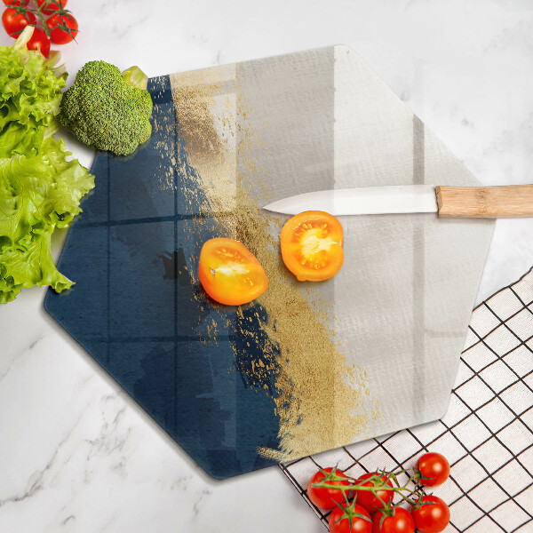 Deska szklana do kuchni Abstrakcja złoto