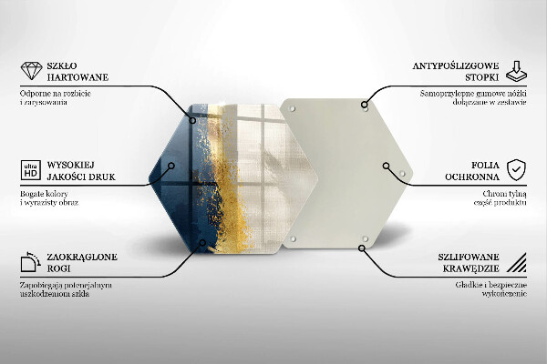 Deska szklana do kuchni Abstrakcja złoto