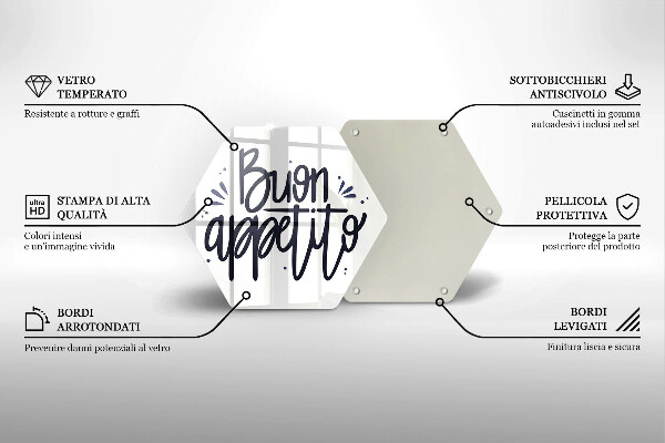 Deska szklana do kuchni Napis Buon Appetito