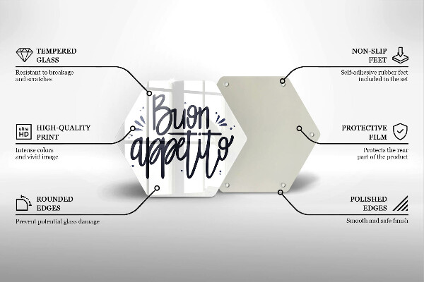 Deska szklana do kuchni Napis Buon Appetito