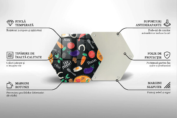 Deska szklana do kuchni Ilustracja jedzenie