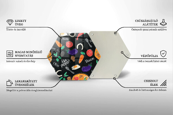 Deska szklana do kuchni Ilustracja jedzenie