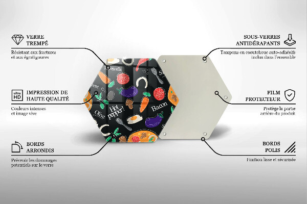 Deska szklana do kuchni Ilustracja jedzenie