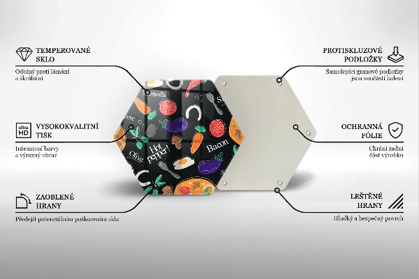 Deska szklana do kuchni Ilustracja jedzenie