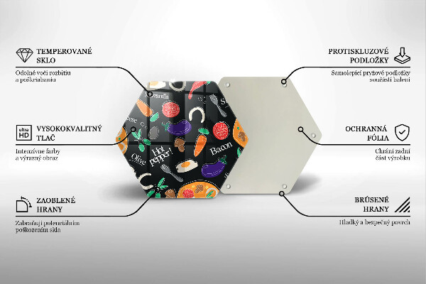 Deska szklana do kuchni Ilustracja jedzenie