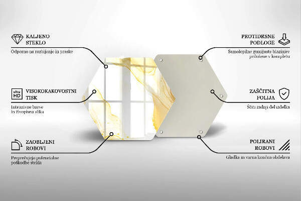 Deska szklana do kuchni Złota abstrakcja