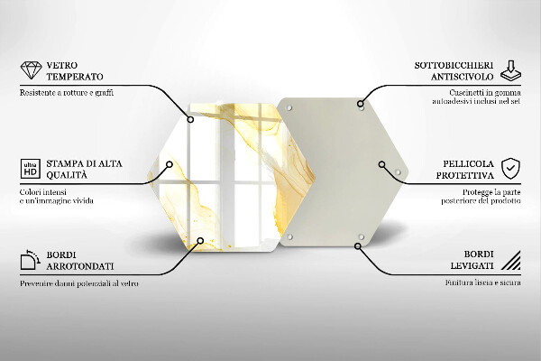 Deska szklana do kuchni Złota abstrakcja